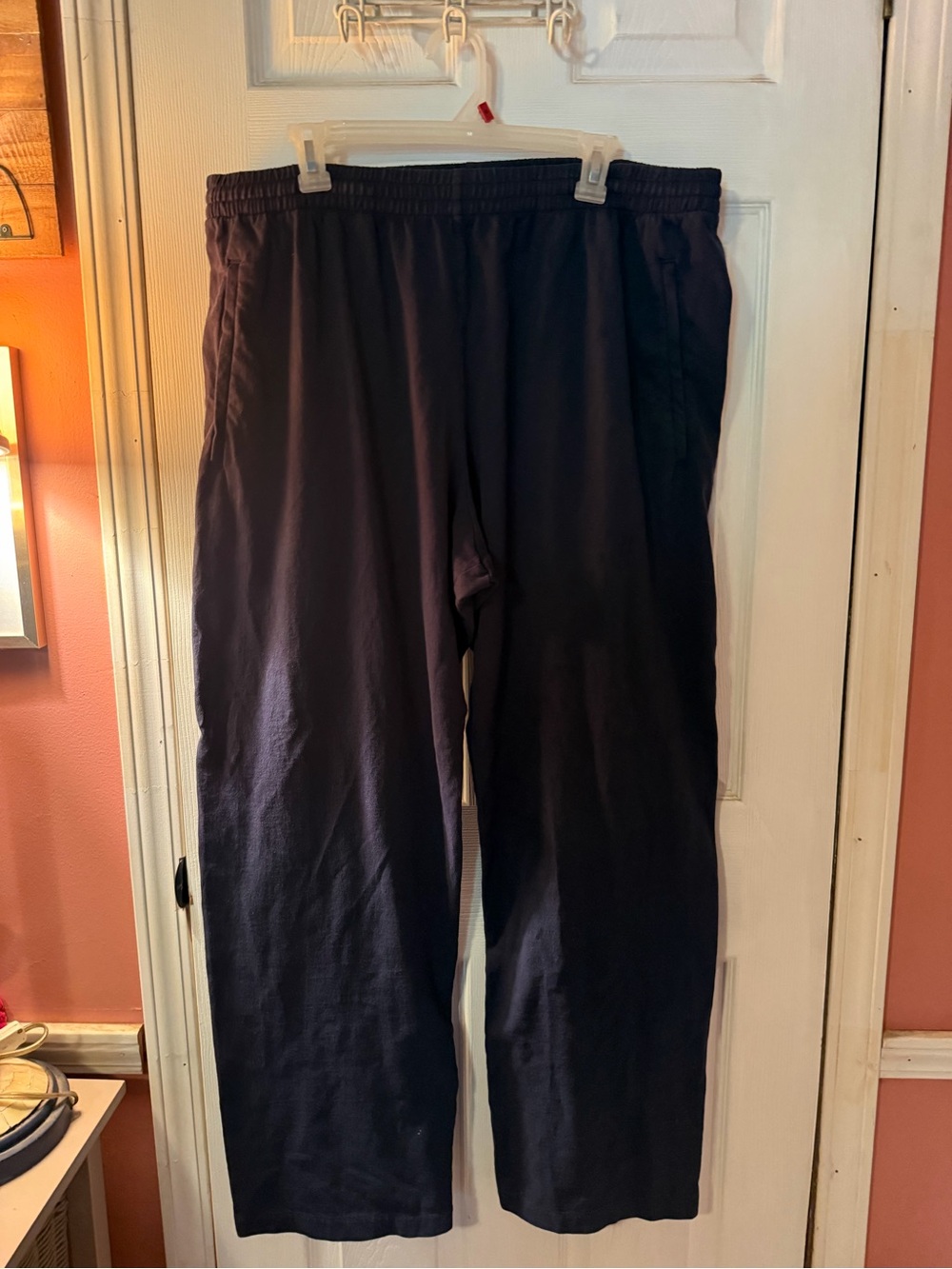 YZY Casual Elastic-Waist pull on Navy Pants